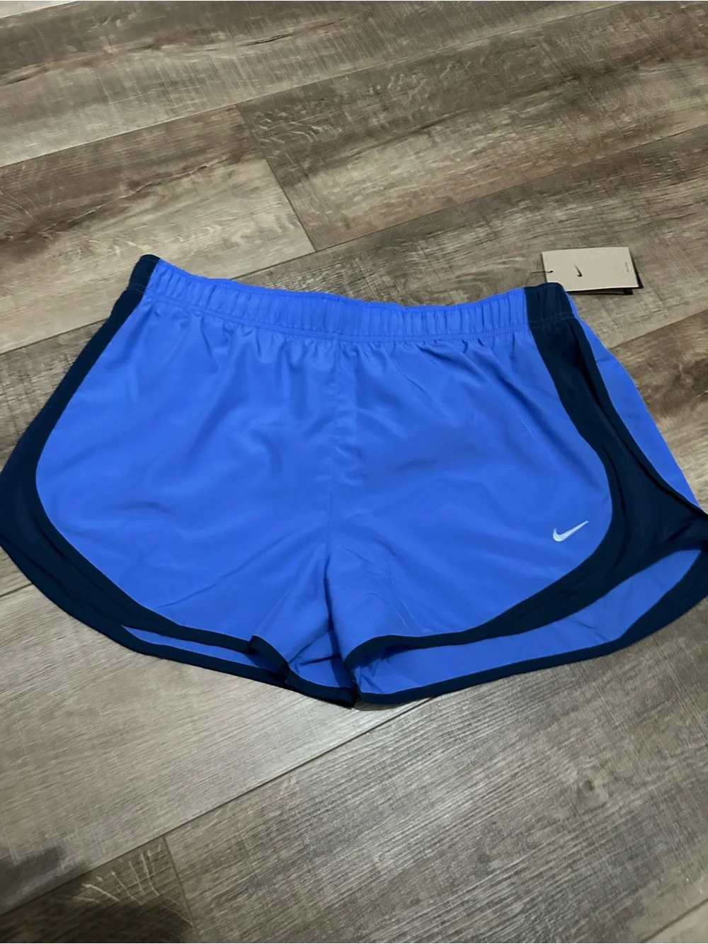 Nike Women's Bright Blue Athletic Shorts with Navy Trim